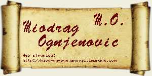 Miodrag Ognjenović vizit kartica